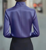 Women's Dressy Blouse Plain Elegant Daily Stylish High Neck Regular Tops