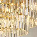 Lámpara colgante LED de cristal K9, luz regulable