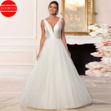 Simple Wedding Dresses For Women 2025 Bride Gown White Tulle  A Line Vestidos De Novia Sexy V Neck Suknia Ślubna Robe Mariage
