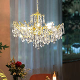 Modern Luxury Crystal Chandelier For Living Dining Room Kitchen Table Gold Round Double Layer LED Ceiling Pendant Lamp Lustre