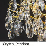Modern Luxury Crystal Chandelier For Living Dining Room Kitchen Table Gold Round Double Layer LED Ceiling Pendant Lamp Lustre