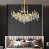 Modern Luxury Crystal Chandelier For Living Dining Room Kitchen Table Gold Round Double Layer LED Ceiling Pendant Lamp Lustre