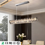 Luxury Crystal LED Chandelier Living Dining Room Bedroom Round Dining Table Minimalist Hanging Lamp Lighting Lustre