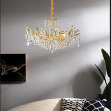 Modern Luxury Crystal Chandelier For Living Dining Room Kitchen Table Gold Round Double Layer LED Ceiling Pendant Lamp Lustre