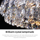 Luxury Crystal LED Chandelier Living Dining Room Bedroom Round Dining Table Minimalist Hanging Lamp Lighting Lustre