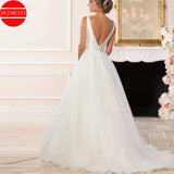 Simple Wedding Dresses For Women 2025 Bride Gown White Tulle  A Line Vestidos De Novia Sexy V Neck Suknia Ślubna Robe Mariage