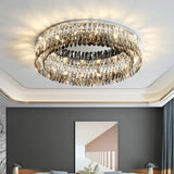 Led Round Ceiling Lamp For Home Living Room Crystal Lamp For Bedroom And Dining Room Smoke Grey Crystal Ceiling Lamp